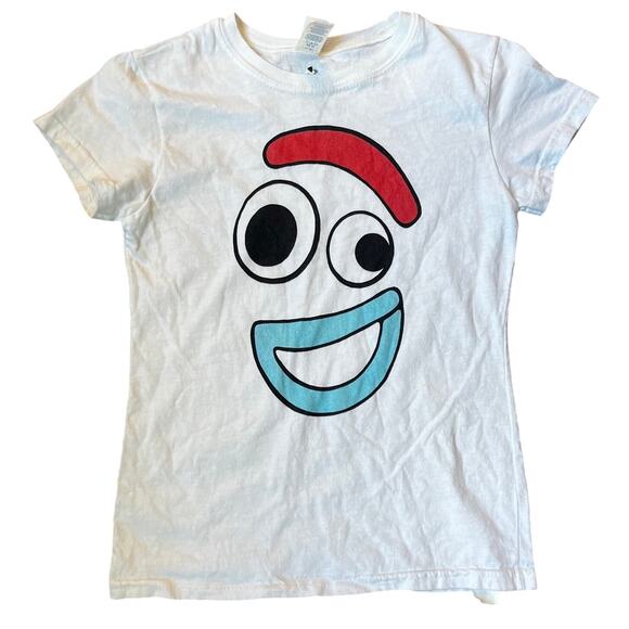 Disney Pixar Girl's 7/8 Toy Story 4 Big Face Smiling Forky Graphic T-shirt - Picture 1 of 3